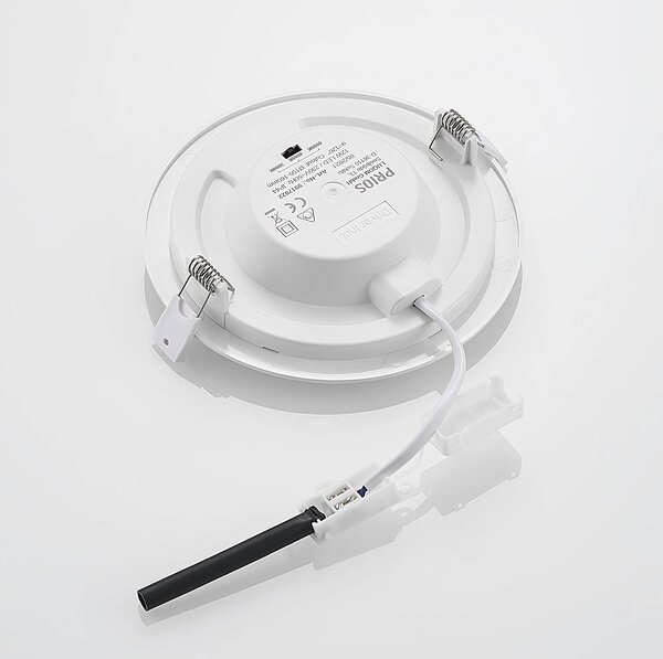 PRIOS Prios LED süllyesztett lámpa Cadance, fehér, 17 cm, 3 darabos készlet, CCT, dimmelhető, Fehér / opál, Fürdőszoba, Alumínium, Modern