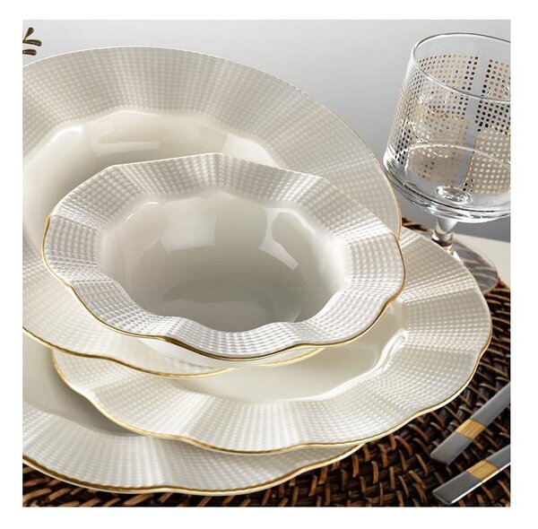 Porcelán hatszemélyes étkészlet 24 db-os Waves – Kütahya Porselen