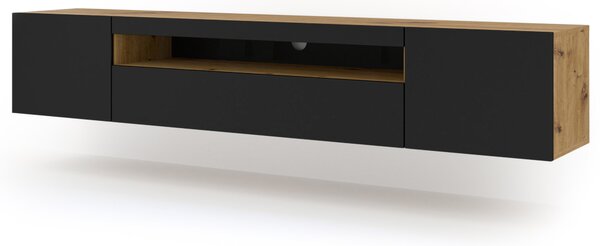 TV aszta/Szekrény Aurinko 200 (artisan tölgy + matt fekete)
