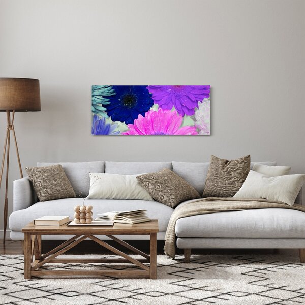 Színes virágok képe (120x50 cm)