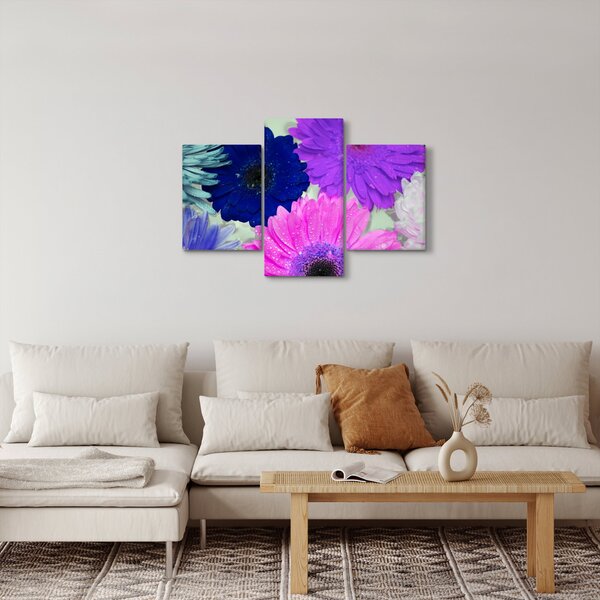 Színes virágok képe (90x60 cm)