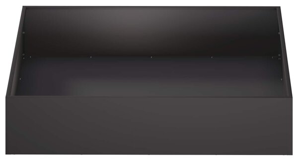VidaXL Kerti cserép 2 db Fekete 80 x 80 x 20 cm Hidegen hengerelt acél