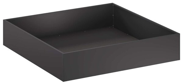 VidaXL Kerti cserép 2 db Fekete 80 x 80 x 20 cm Hidegen hengerelt acél
