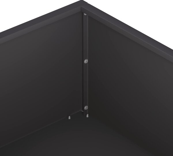VidaXL Kerti cserép 2 db Fekete 80 x 80 x 20 cm Hidegen hengerelt acél