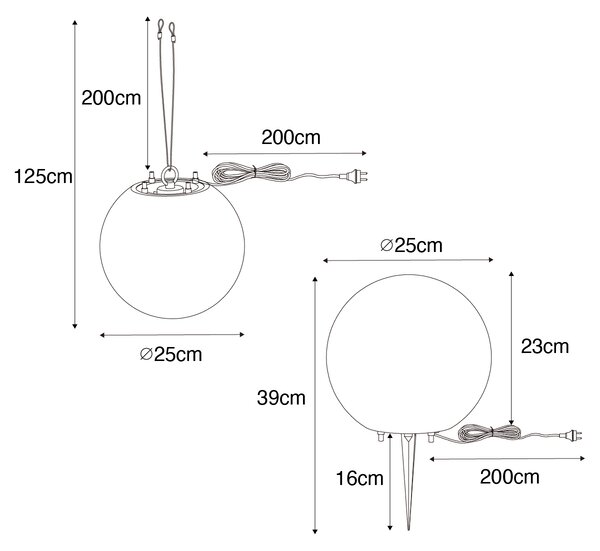 Okos kültéri lámpa fehér 25 cm IP65 WiFi-vel A60 - Nura
