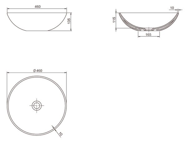 CeraStyle ZERO - PULTRA ültethető - Top Counter - porcelán mosdó - O - Ø 46 cm