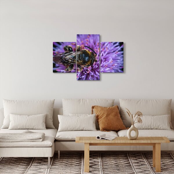 Méh a virágon képe (90x60 cm)