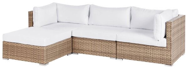Kerti sarok ülőgarnitúra 4 személyes SANO Jobb oldali Természetes PE Rattan