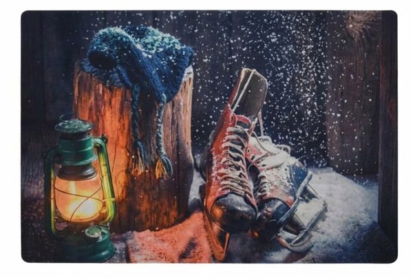 Karácsonyi lábtörlő RUSTIC WELCOME 38x58 cm - több változatban Változat: Korcsolyák