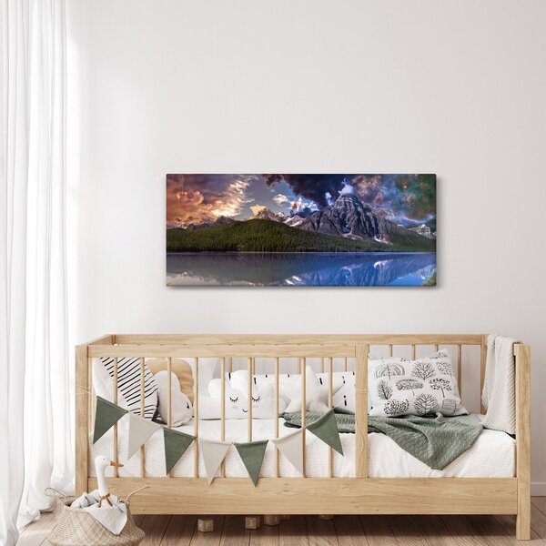 A tó és a hegyek képe (120x50 cm)