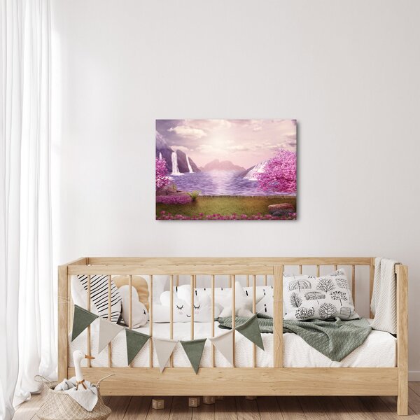 Rózsaszín fák képe fóval (70x50 cm)