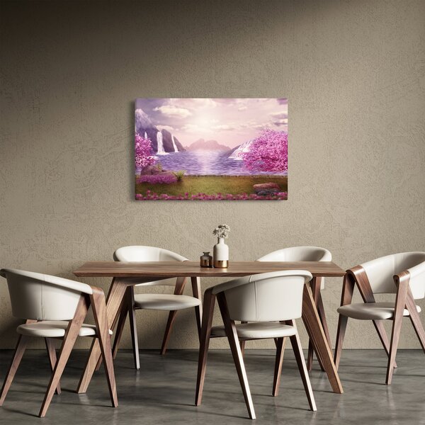 Rózsaszín fák képe fóval (90x60 cm)