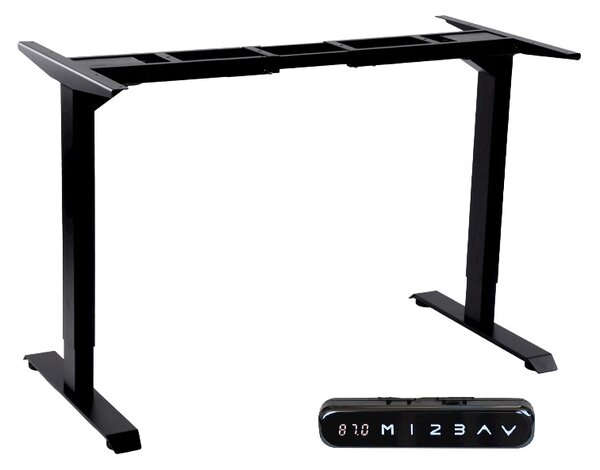 Elektromosan Állítható Magasságú Asztalbázis, 70-120 cm, 3 Memóriás, USB, FEKETE Íróasztal Váz, Emelhető Asztalláb - Asztallap Nélkül!