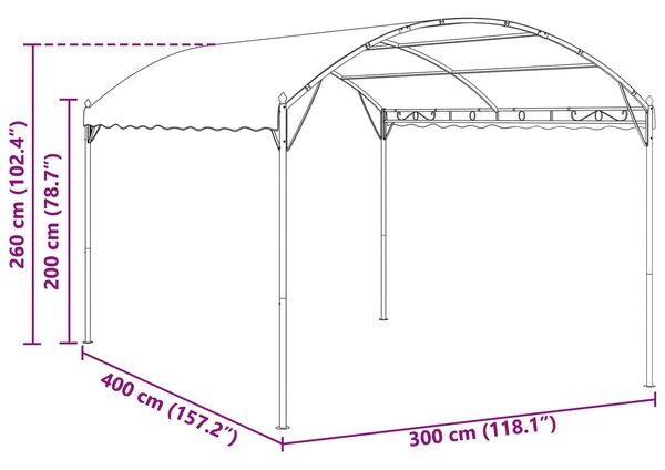 VidaXL Pavilon 4 x 3 x 2,6 m Zöld Poliészter és acél