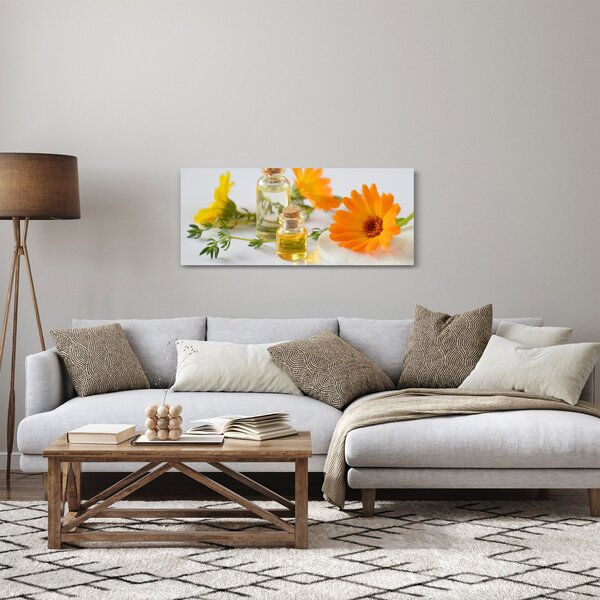 Narancsságra virágok képe (120x50 cm)