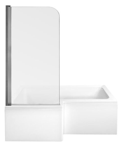 M-Acryl LINEA 160x70/85 balos szögletes P-alakú akril zuhanykád lábbal
