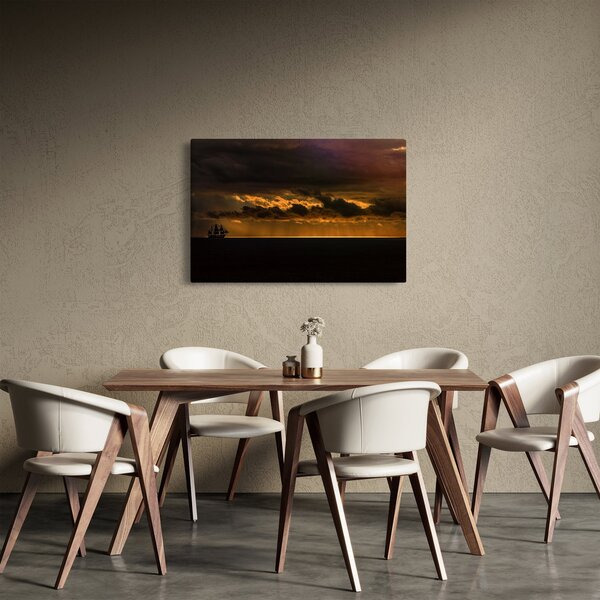Egy vitorlás naplementekor képe (90x60 cm)