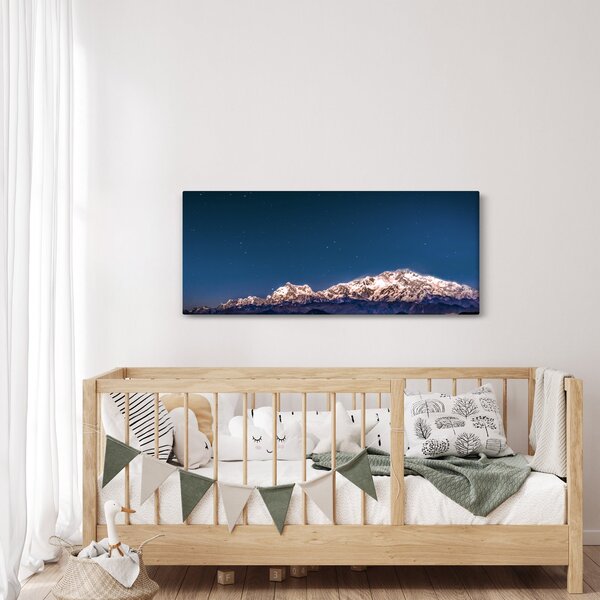 A hegyek és az éjszakai égbolt képe (120x50 cm)