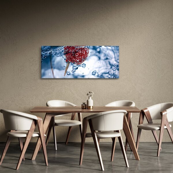 Kép - málna részlete a vízben (120x50 cm)
