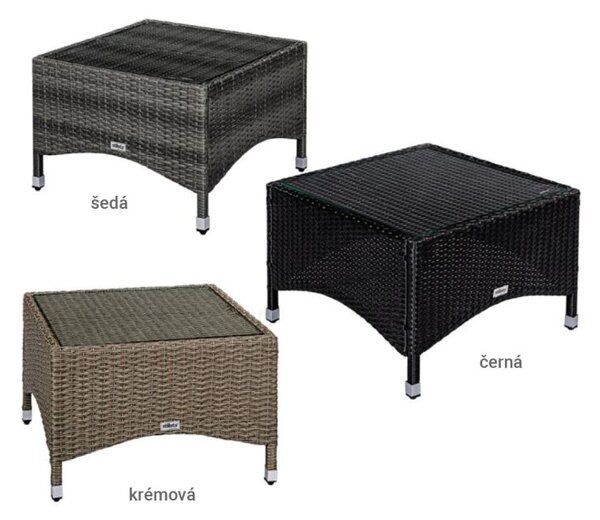 STILISTA Kerti asztal 58 x 58 cm polyrattan fekete
