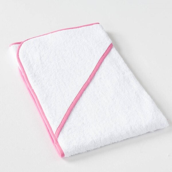 Dobrý Textil Gyermek törölköző kapucnival - Fehér / rózsaszín