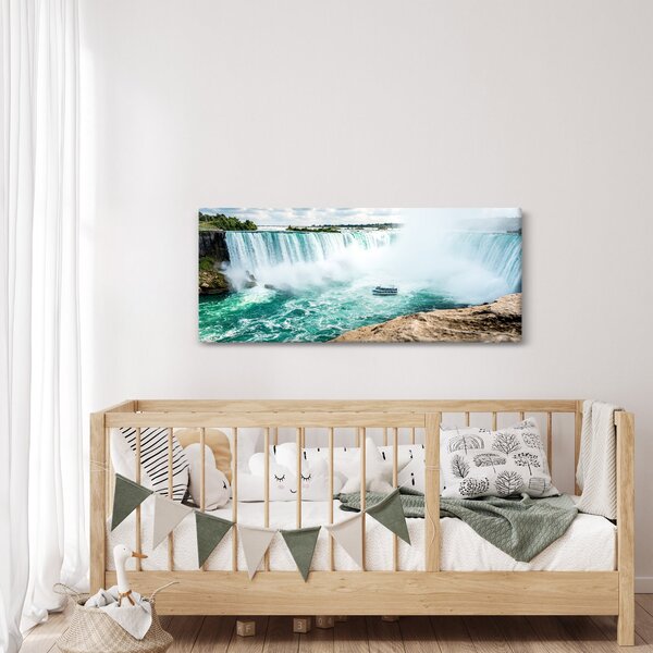 Vízesések hajóval képe (120x50 cm)