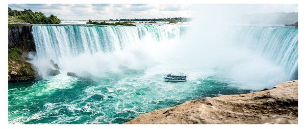 Vízesések hajóval képe (120x50 cm)