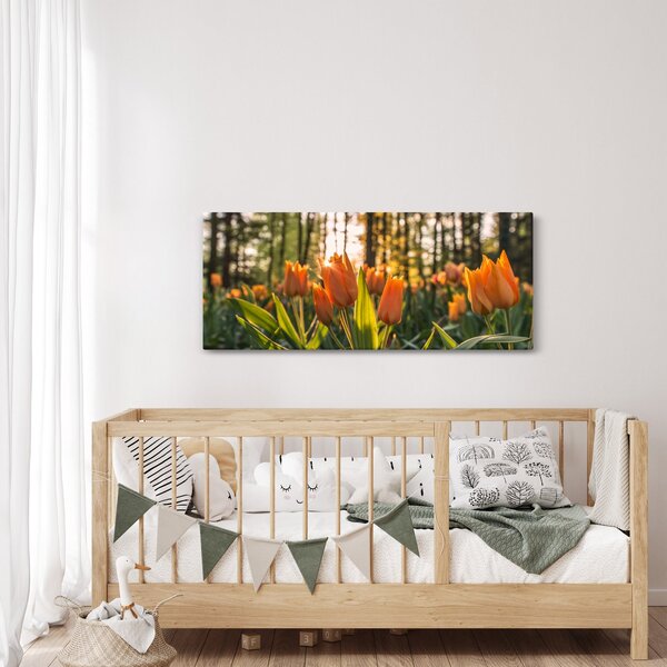 Narancssárga tulipán képe (120x50 cm)