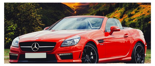 Kép - piros Mercedes (120x50 cm)