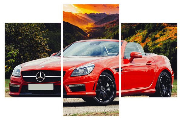 Kép - piros Mercedes (90x60 cm)