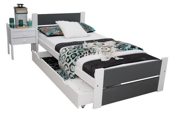 HERMA ágy + matrac + ágyrács AJÁNDÉK, 120x200, szürke/fehér