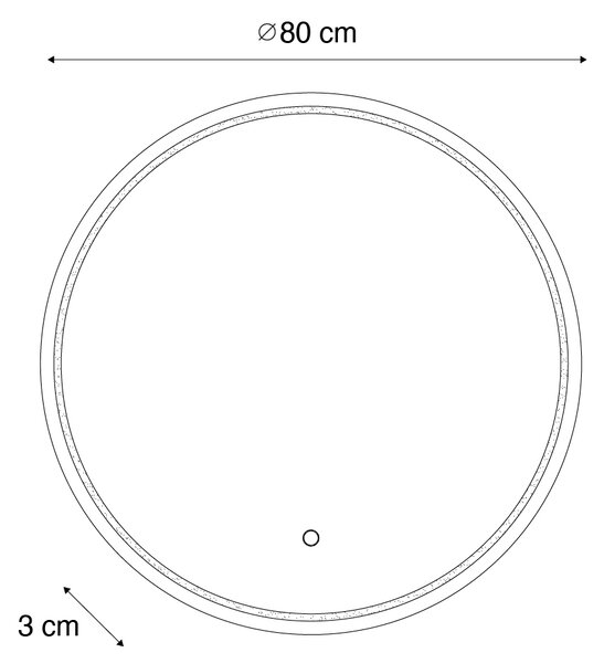 Modern fürdőszobai tükör 80 cm LED-del és érintős dimmerrel - Sebas