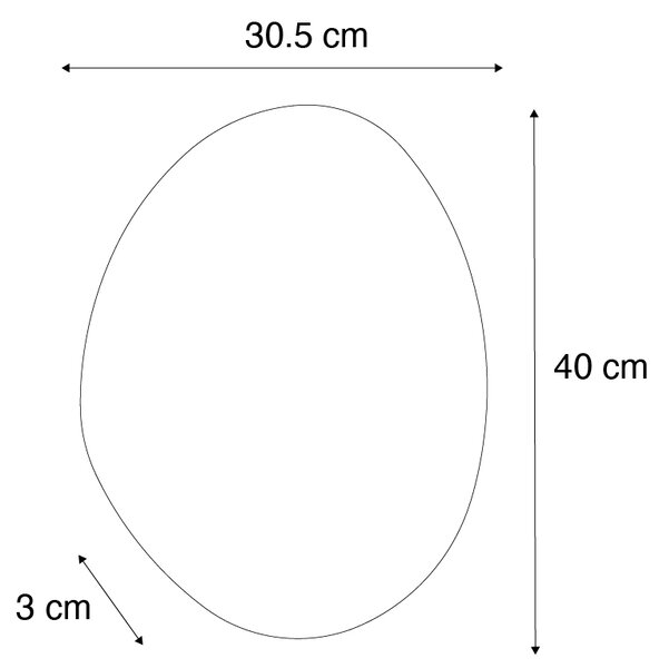 Design fürdőszobai tükör 40 cm LED-del IP44 - Biba