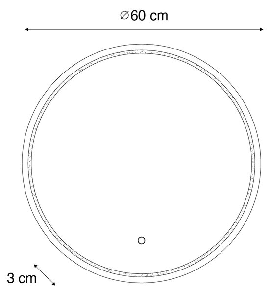 Modern fürdőszobai tükör 60 cm LED-del és érintős dimmerrel - Sebas
