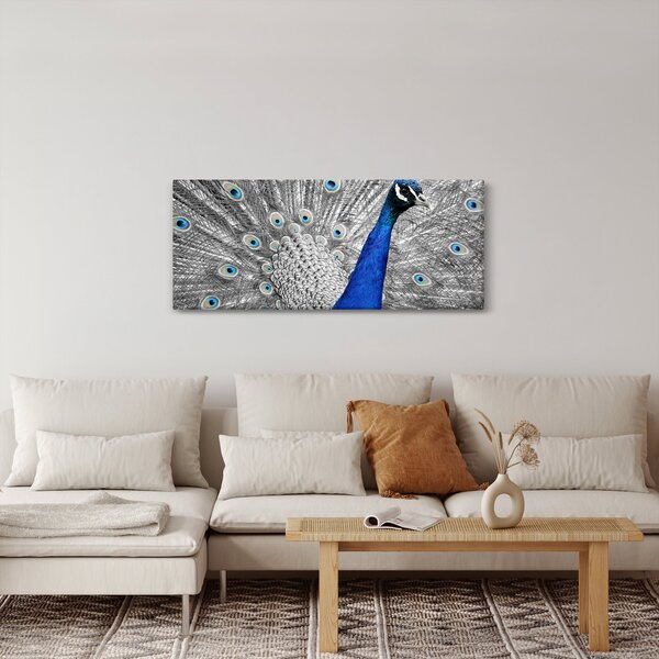 Kék páva képe (120x50 cm)