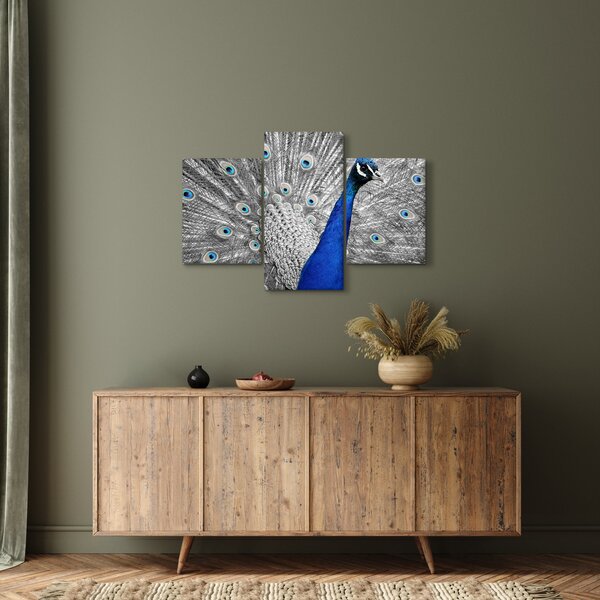 Kék páva képe (90x60 cm)