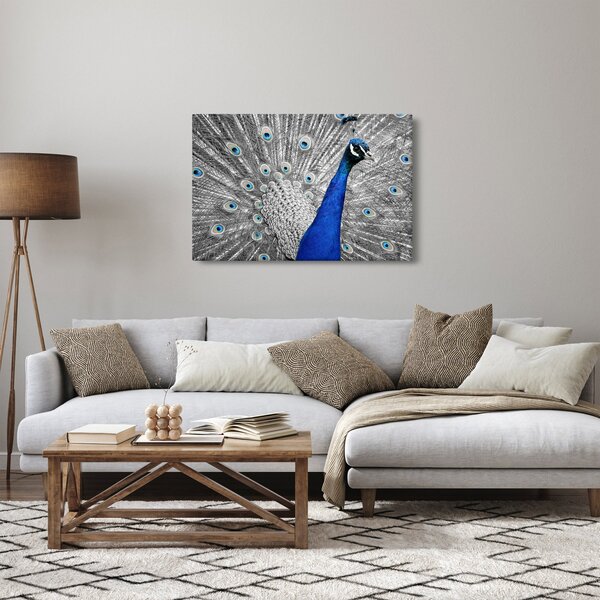 Kék páva képe (90x60 cm)
