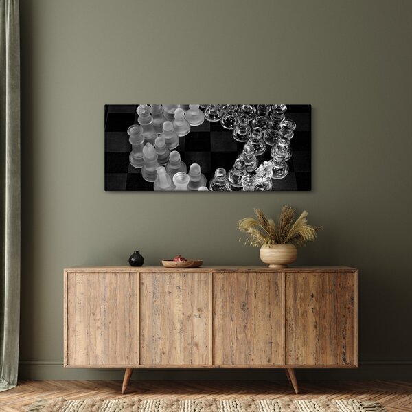 Kép - fekete-fehér sakk (120x50 cm)
