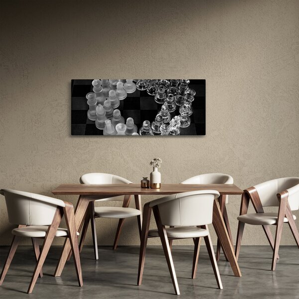 Kép - fekete-fehér sakk (120x50 cm)