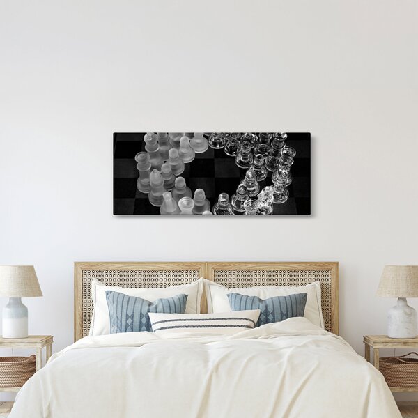 Kép - fekete-fehér sakk (120x50 cm)