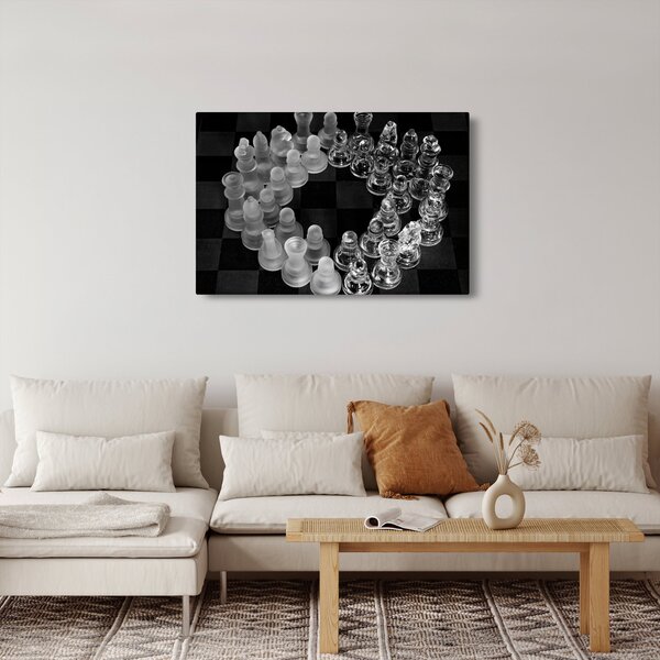 Kép - fekete-fehér sakk (90x60 cm)