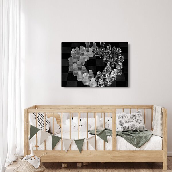 Kép - fekete-fehér sakk (90x60 cm)