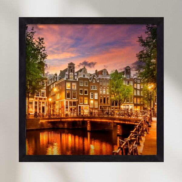 AMSTERDAM Idyllic impression from Singel - falikép keretben | artbridge
