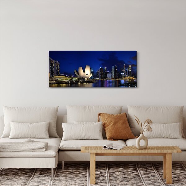 Éjszakai Szingapúr képe (120x50 cm)