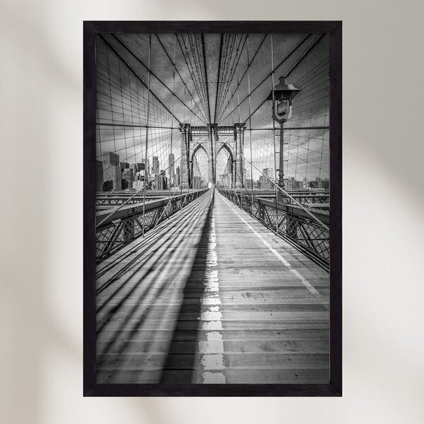 NEW YORK CITY Brooklyn Bridge - falikép keretben | artbridge