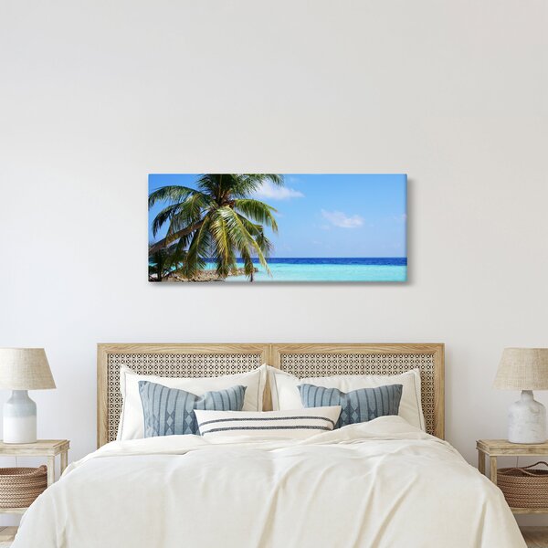 Pálmafák a strandon képe (120x50 cm)