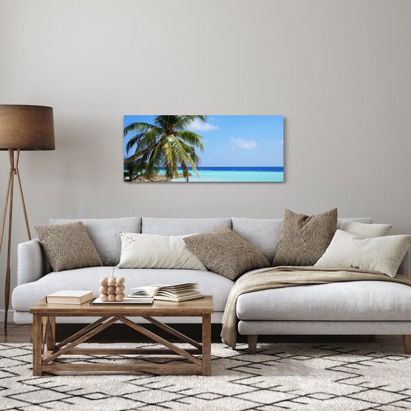 Pálmafák a strandon képe (120x50 cm)