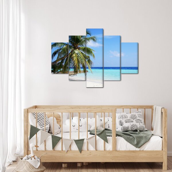Pálmafák a strandon képe (150x105 cm)