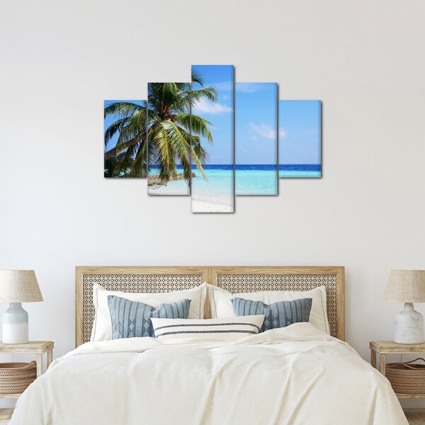 Pálmafák a strandon képe (150x105 cm)
