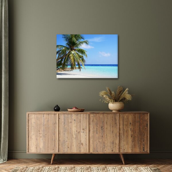 Pálmafák a strandon képe (70x50 cm)